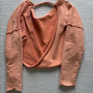Free People Twisted Open Back Sweatshirt